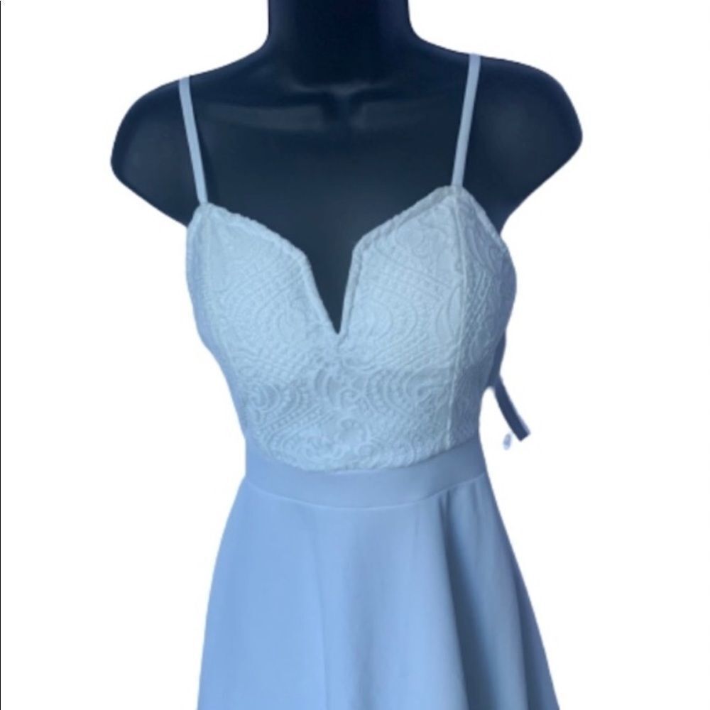 NWT Ivory mini dress with lace top size small